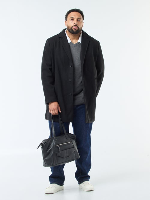 Cappotto in lana con collo a rever - Kiabi