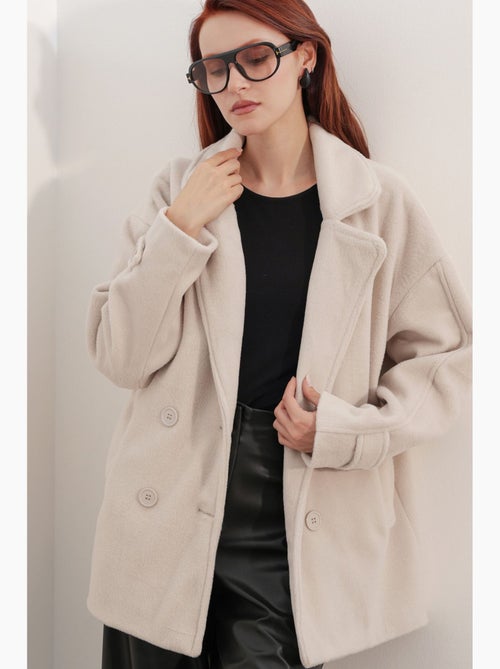 Cappotto in lana con collo avvolgente bdart - Kiabi Cappotto in lana con collo avvolgente bdart - Kiabi