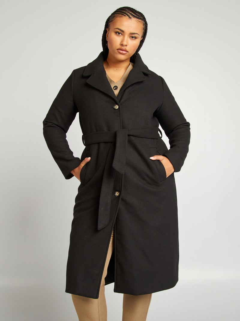 Cappotto in misto lana nero - Kiabi