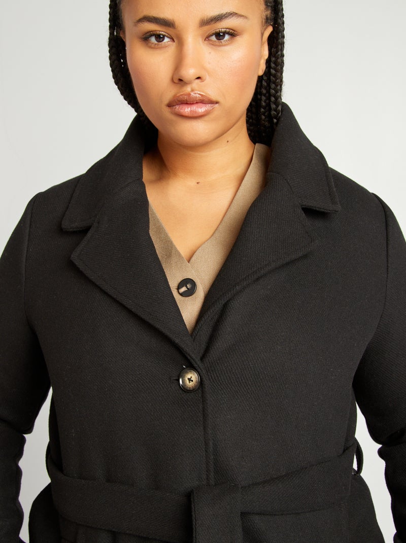 Cappotto in misto lana nero - Kiabi