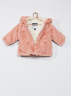 Cappotto in pelliccia sintetica con cappuccio 'orecchie' - Kiabi