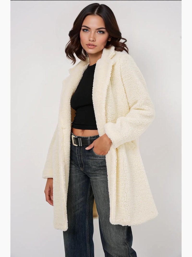 Cappotto in pelliccia sintetica oversize bdart Avorio - Kiabi