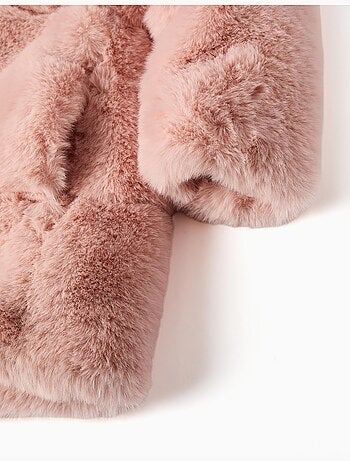 Cappotto in peluche con cappuccio e fodera