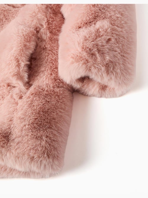 Cappotto in peluche con cappuccio e fodera - Kiabi