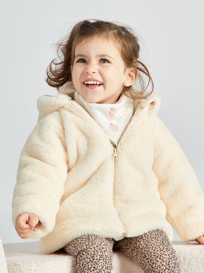 iDo cappotto neonata in tessuto sherpa beige main image 1