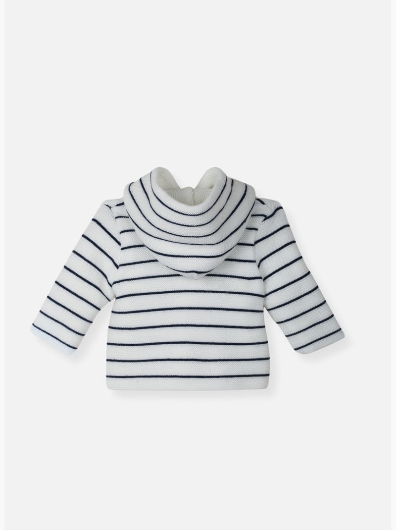 Cappotto lavorato a maglia Bianco Blu - Kiabi
