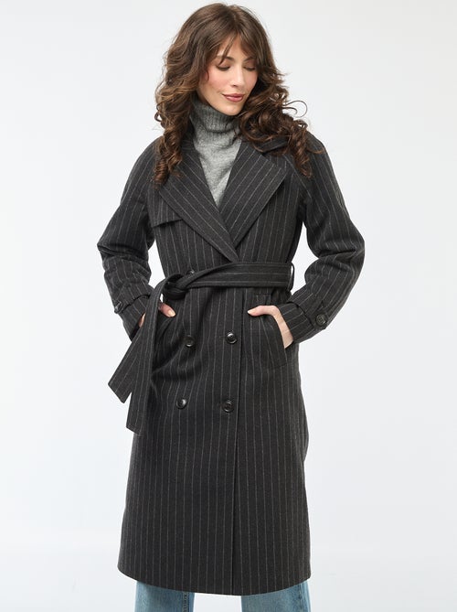 Cappotto lungo caldo con cintura - Kiabi