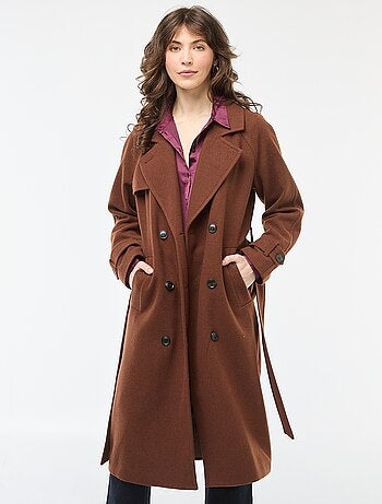 Cappotto lungo caldo con cintura