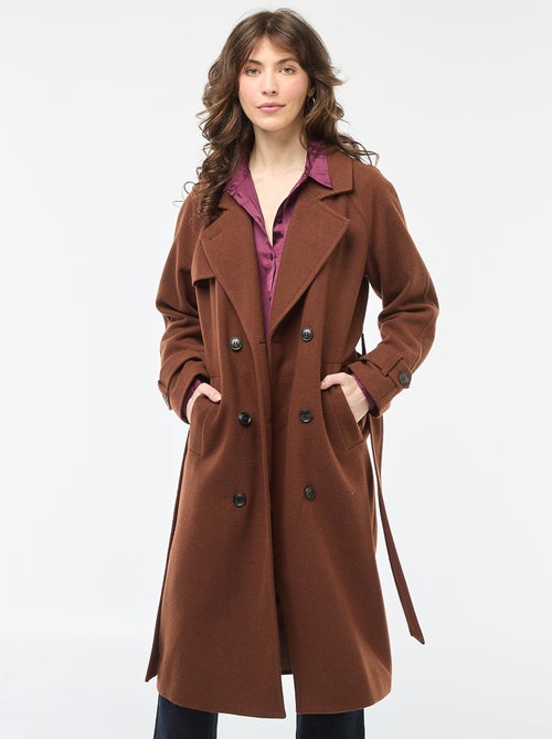 Cappotto lungo caldo con cintura - Kiabi