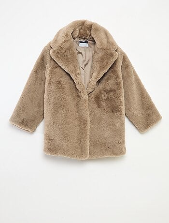 Cappotto lungo caldo effetto peluche