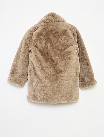 Cappotto lungo caldo effetto peluche