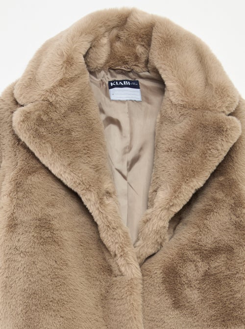 Cappotto lungo caldo effetto peluche - Kiabi