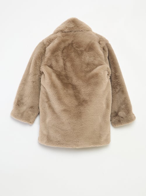 Cappotto lungo caldo effetto peluche - Kiabi