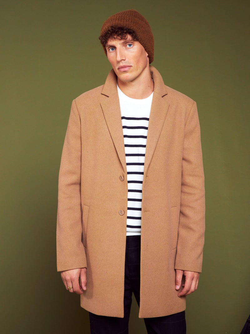 Cappotto lungo con bottoni MARRONE - Kiabi