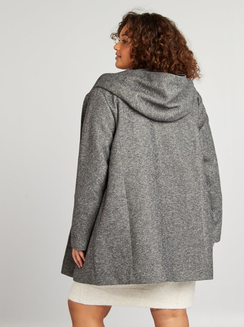 Cappotto lungo con cappuccio Grigio - Kiabi
