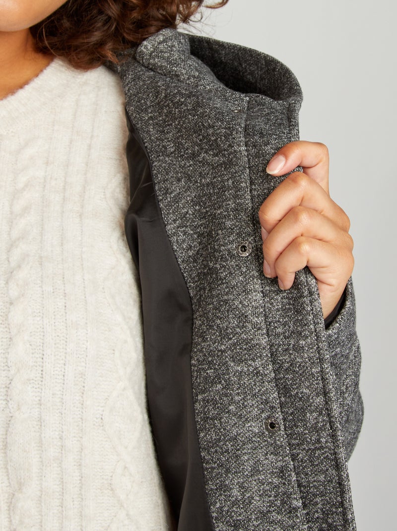 Cappotto lungo con cappuccio Grigio - Kiabi