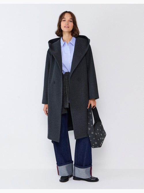 Cappotto lungo con cappuccio, mo fashion - Kiabi Cappotto lungo con cappuccio, mo fashion - Kiabi