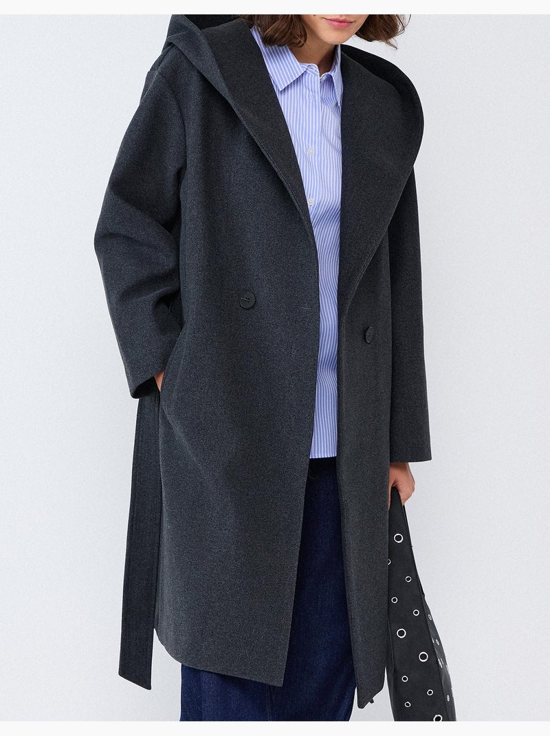 Cappotto lungo con cappuccio, mo fashion Grigio - Kiabi