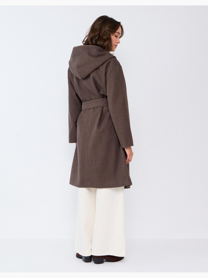 Cappotto lungo con cappuccio, mo fashion Marrone - Kiabi