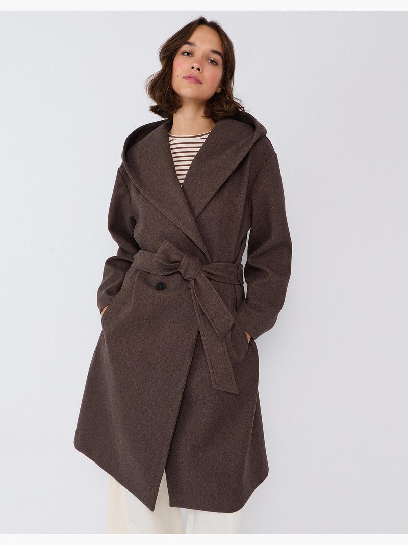 Cappotto lungo con cappuccio, mo fashion Marrone - Kiabi