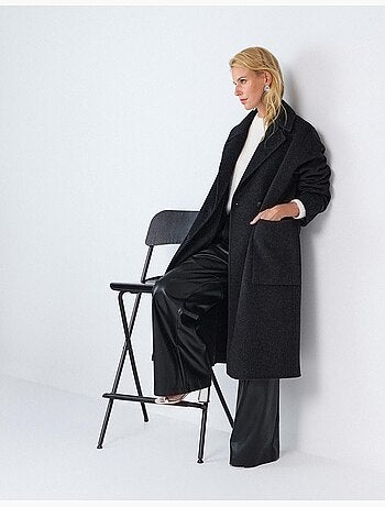 Cappotto lungo con lana, mo fashion