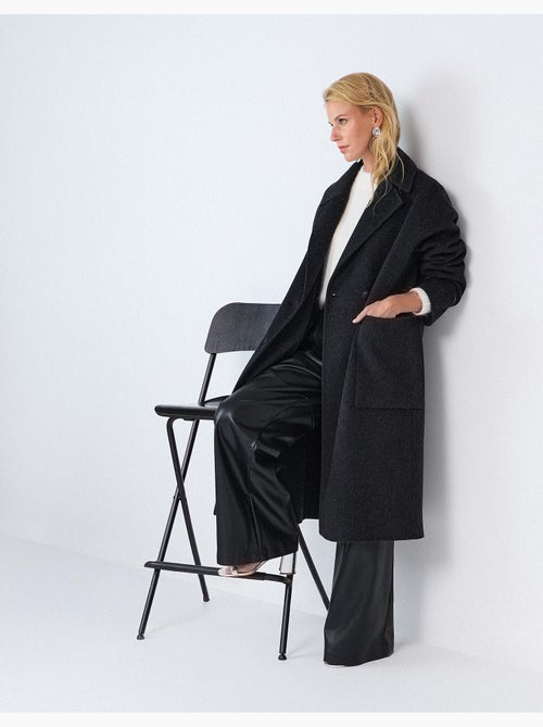 Cappotto lungo con lana, mo fashion - Kiabi Cappotto lungo con lana, mo fashion - Kiabi