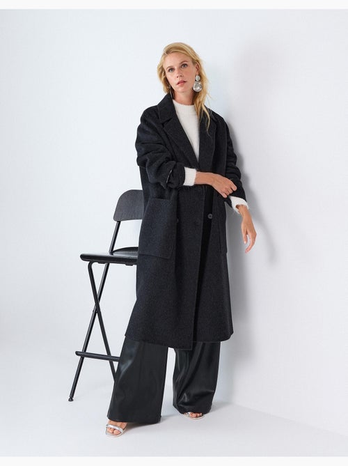 Cappotto lungo con lana, mo fashion - Kiabi Cappotto lungo con lana, mo fashion - Kiabi