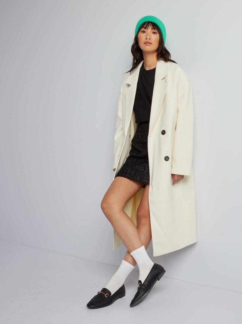 Cappotto lungo doppiopetto BEIGE - Kiabi
