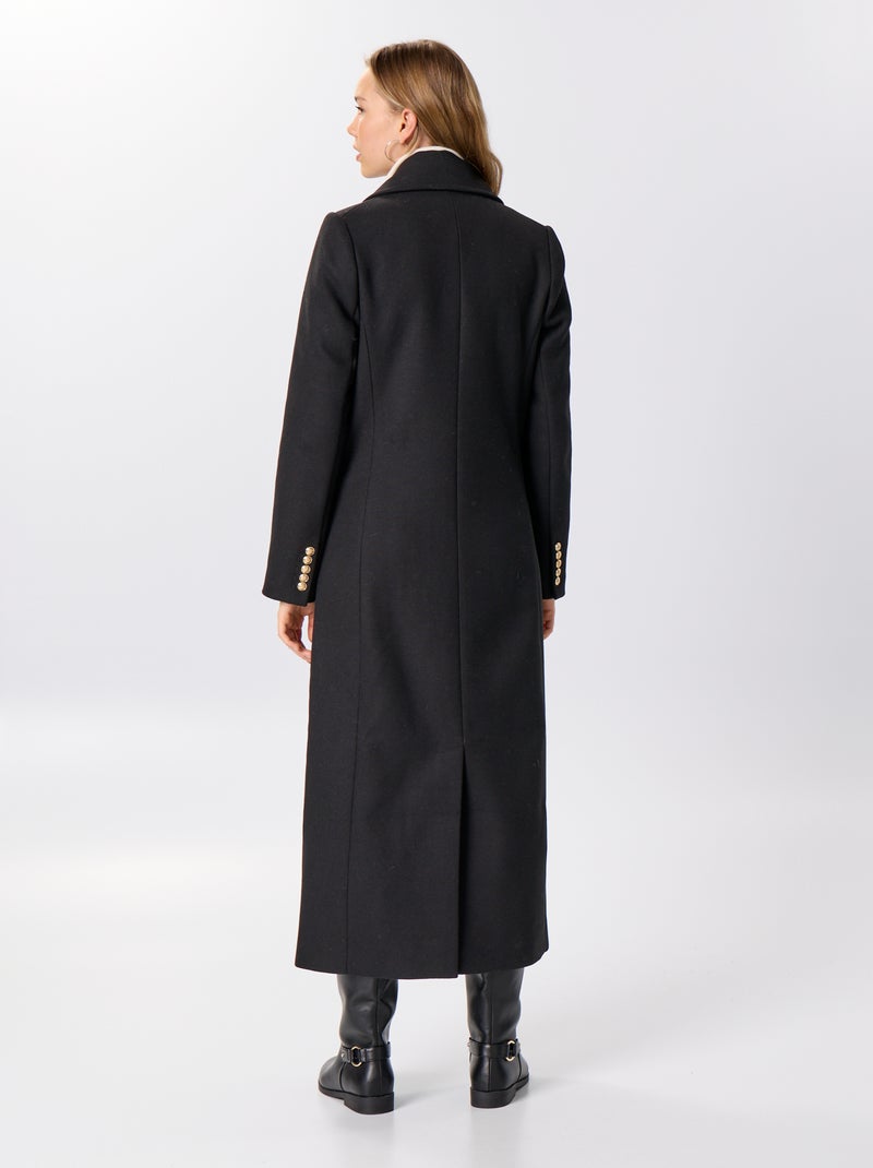 Cappotto lungo effetto lana a ruota Nero - Kiabi
