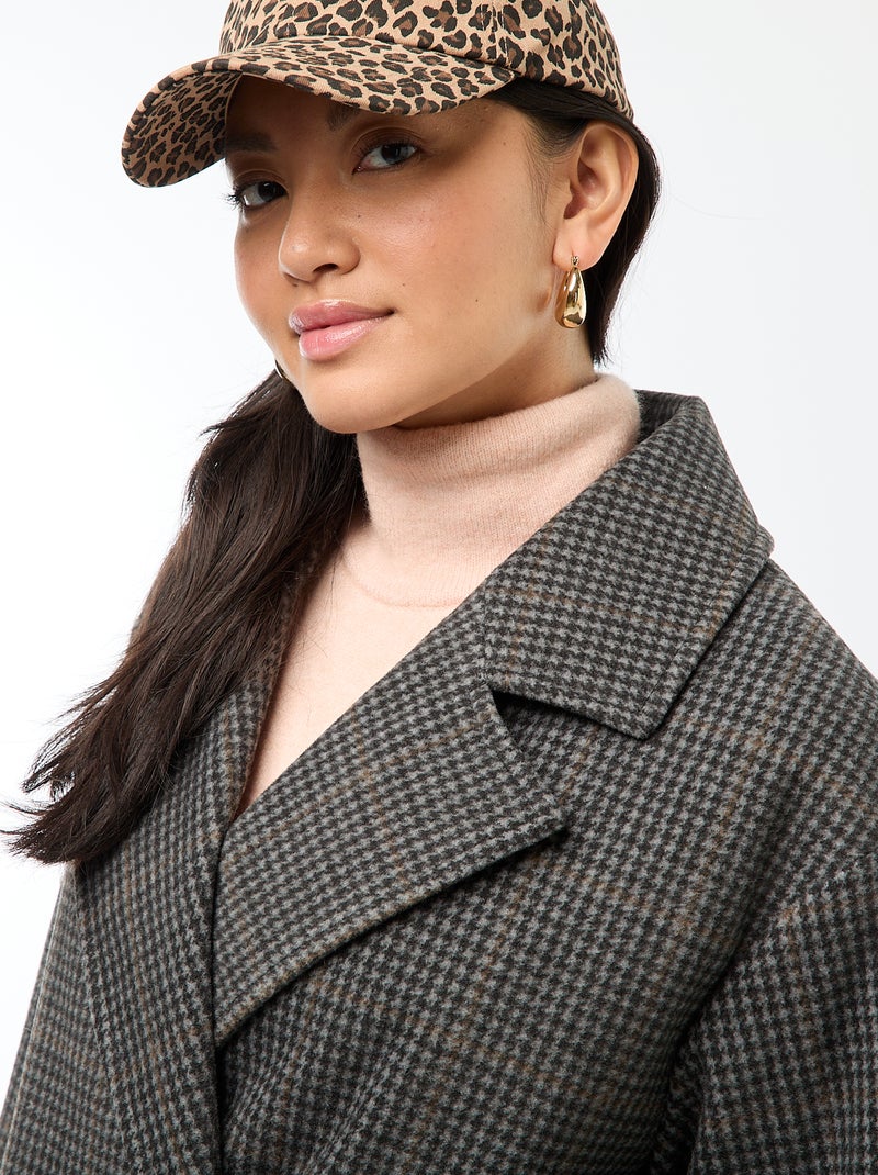 Cappotto lungo effetto lana Beige - Kiabi