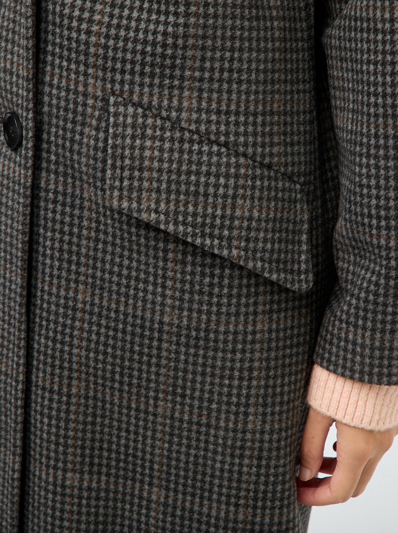 Cappotto lungo effetto lana Beige - Kiabi