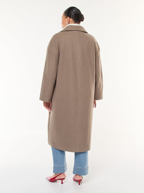 Cappotto lungo effetto lana con 2 tasche con patta - Kiabi