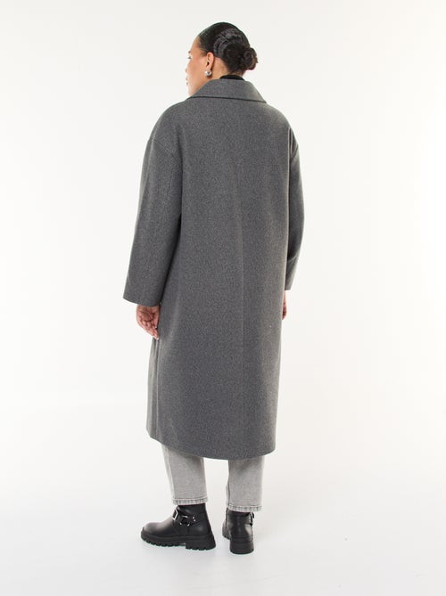 Cappotto lungo effetto lana con 2 tasche con patta - Kiabi