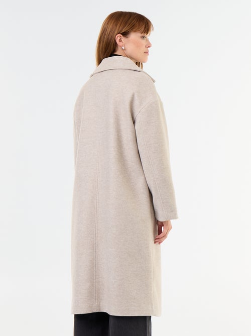 Cappotto lungo effetto lana con collo a revers - Kiabi Cappotto lungo effetto lana con collo a revers - Kiabi