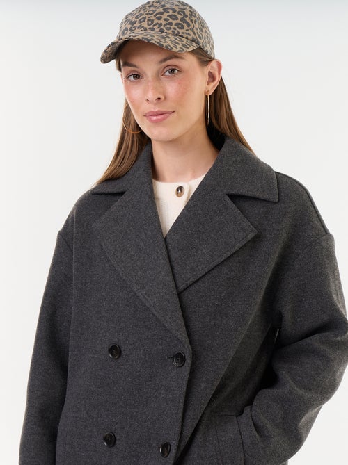 Cappotto lungo effetto lana con collo a revers - Kiabi