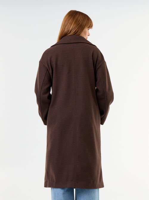 Cappotto lungo effetto lana con collo a revers - Kiabi Cappotto lungo effetto lana con collo a revers - Kiabi