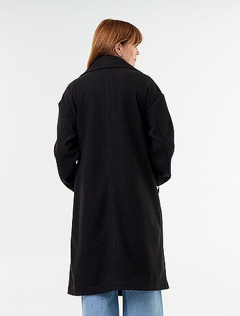 Cappotto lungo effetto lana con collo a revers
