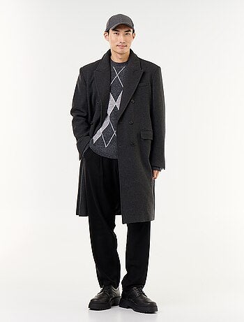 Cappotto lungo effetto lana