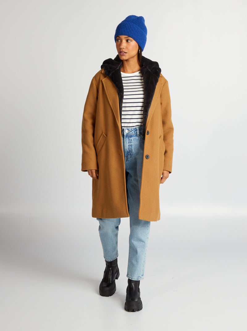 Cappotto lungo fodera staccabile - 2 in 1: MARRONE - Kiabi