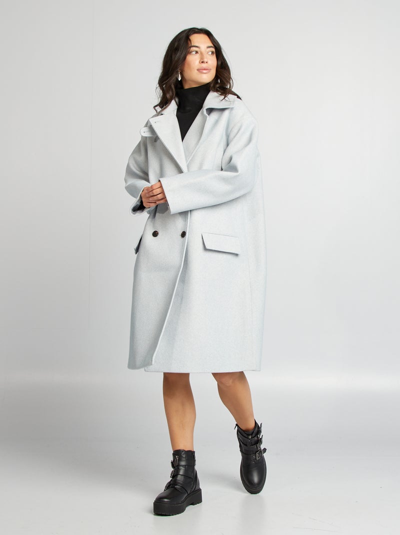 Cappotto lungo forma oversize GRIGIO - Kiabi