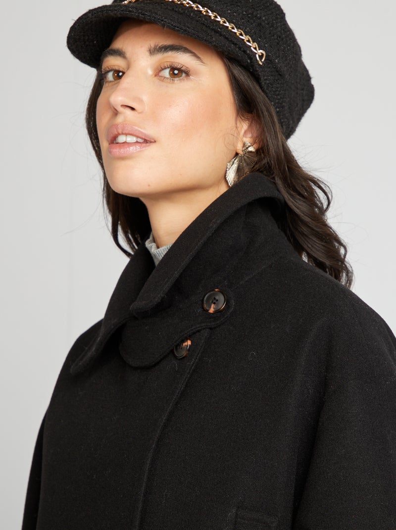 Cappotto lungo forma oversize nero - Kiabi