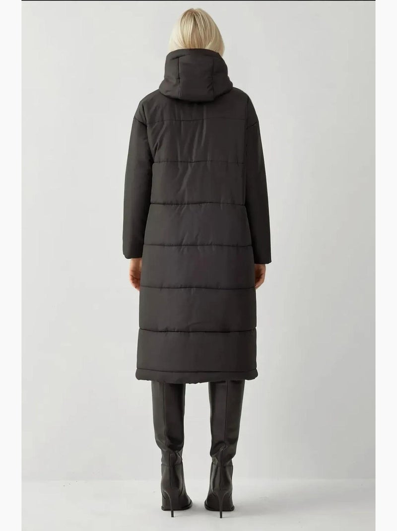 Cappotto lungo imbottito in piuma con cappuccio bdart Nero - Kiabi