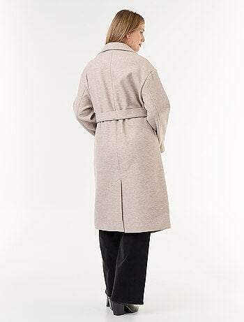 Cappotto lungo in finta lana con collo a revers