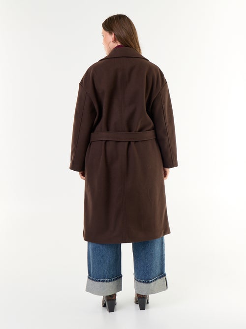 Cappotto lungo in finta lana con collo a revers - Kiabi Cappotto lungo in finta lana con collo a revers - Kiabi
