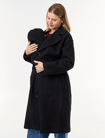 Cappotto lungo in finta lana con collo a revers