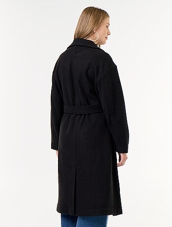 Cappotto lungo in finta lana con collo a revers