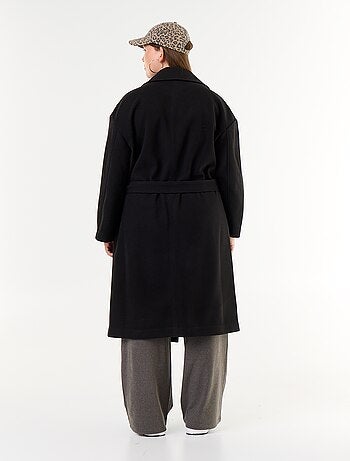Cappotto lungo in finta lana con collo a revers