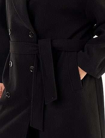 Cappotto lungo in finta lana con collo a revers