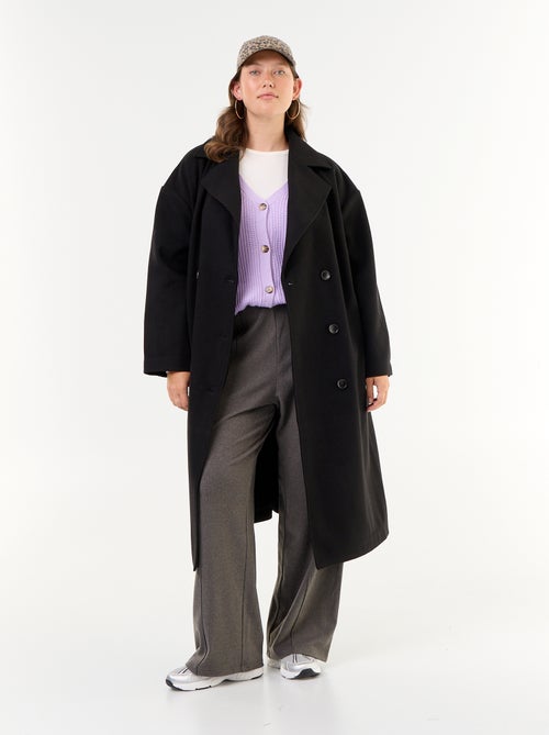 Cappotto lungo in finta lana con collo a revers - Kiabi Cappotto lungo in finta lana con collo a revers - Kiabi