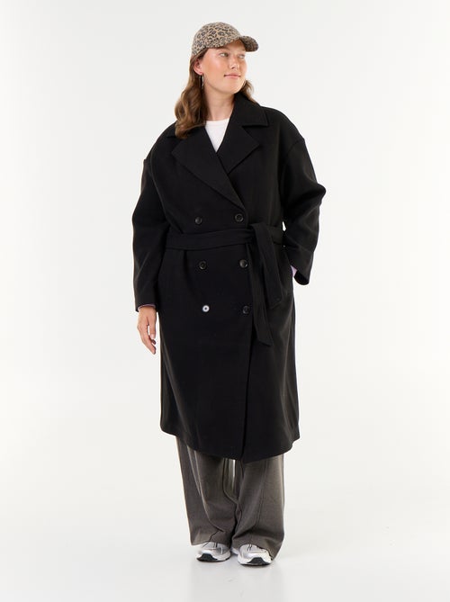 Cappotto lungo in finta lana con collo a revers - Kiabi Cappotto lungo in finta lana con collo a revers - Kiabi